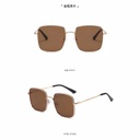 [10248] M-MX001 Kacamata Pria/Wanita-Fashion-Retro Vintage Segiempat Metal-Sunglasses-Korea K104 (M-MX001-Gold/Tea)