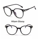 [10080] PL-AR001 Kacamata Pria/Wanita-Fashion-Anti Radiasi-Lensa Transparan-Sunglasses-Import (PL-AR001-Hitam/Terang)