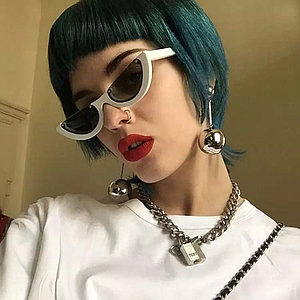 PL-H010 Korean Hot Fashion Setengah Bingkai Mata Kucing Kacamata Hitam Wanita/Pria Sunglasses MK04