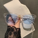 [10484] PL-WW007 Kacamata Wanita Pria Optik Anti Sunglass Dengan Fashion Sunglasses Kacamata Hitam (PL-WW007-Clear/Blue)