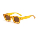 [10535] PL-WW005 Kacamata Hitam UV400 Bingkai Kecil Persegi Gaya Vintage Untuk Pria Dan Wanita (PL-WW005-Yellow Transparant)