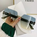[10571] PL-MX006 Kacamata Hitam Titanium Kotak Wanita Sunglasses New Arrival Import Kacamata Fashion (PL-MX006-Mix Blue Yellow)