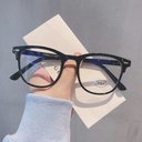 [10713] PL-AR010 Kacamata Transparan Anti Radiasi Wanita Kacamata Korea Wanita Fashion Retro Bentuk Kotak Eyeglasses P (PL-AR010-Black)