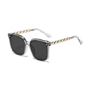 [10715] PL-H023 Kacamata Hitam Wanita Frame Model Rantai Logam Plastik Oversized Women Sunglasses Chain Frame Mode Fashion Ootd Style (PL-H023-Gray)