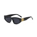 PL-H025 Kacamata Hitam Wanita Double B Logo Anti Uv Fashion Retro Vintage Frame Persegi Minimalis Kekinian