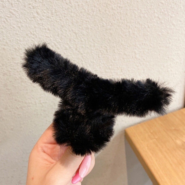 JR-A001 Jepitan Rambut Salon Slim Bulu Halus Jedai Wanita Bahan Bulu Lembut Jepit Rambut Silang Gaya Korea Warna Soft Aksesoris Rambut
