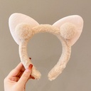 [10831] BD-A003 Bando Karakter Telinga kucing Bandana Pom-Pom Bulu Gaya Korea Fashion Aksesoris Rambut Wanita Headband Cloud Empuk (BD-A003-Cream)