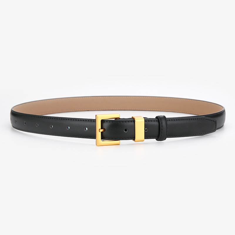 TP-KL004 Ladies Fashion Square Belt Ikat Pinggang Wanita Gaya Santai Dengan Double Lubang Pengikat Gesper Cewek Bahan Kulit Aksesoris