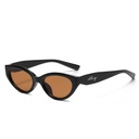 [10921] PL-H033-P1 Kacamata Premium Eksklusif Cat Eye Stylish Lensa Anti Silau UV400 Gaya Retro (PL-H033-P1-Black/Tea)