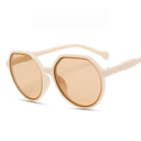 [11091] PL-H041 Kacamata Hitam Frame Hexagon Korean Retro Elegan Fashion (PL-H041-Beige/Tea)