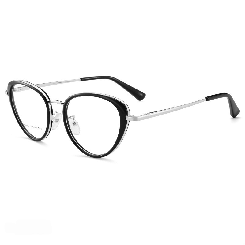 PL-AR019 Kacamata Frame Cat Eye Lensa Anti Radiasi Gagang Metal Fashion Wanita Classy Look
