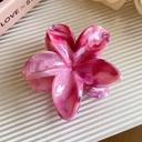 [11093] JR-A014 Jepit Rambut Model Bunga Kamboja Khas Bali Dengan Marble Pattern (JR-A014-Pink/Marble)