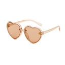 [11127] PL-MX017A Kacamata Fashion Anak Perempuan Model Hati Stylish Anti Silau Anti UV (PL-MX017A-Tea/Transparant)