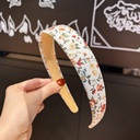 [11177] BD-A004 Bando Korea Motif Bunga dan Kotak Fashion Wanita Premium (BD-A004-Yellow/Flower)