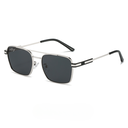 [11219] M-MX002-P2 Kacamata Premium Quality Double Bridge Luxury Metal Gradient Sun Glasses Unisex (M-MX002-P2-Silver/Black)