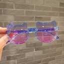[11226] PL-MX016A Kacamata Anak Model Kucing Imut Fashion Imut dengan Aksen Pita (PL-MX016A-Blue/Pink/Transparant)