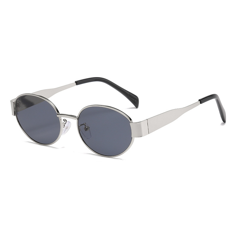 M-MX003 Kacamata Fashion Metal Lensa Oval Anti-UV Protection Premium