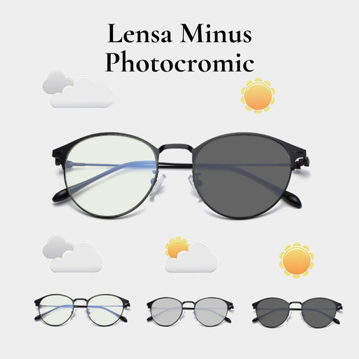 M-ARPT010 Lensa Minus Black PA Kacamata Hitam Photocromic Lensa Minus