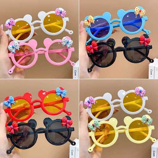 PL-WW017A Kacamata Fashion Anti Radiasi Kacamata Anak Mouse Pita Imut Sunglasses